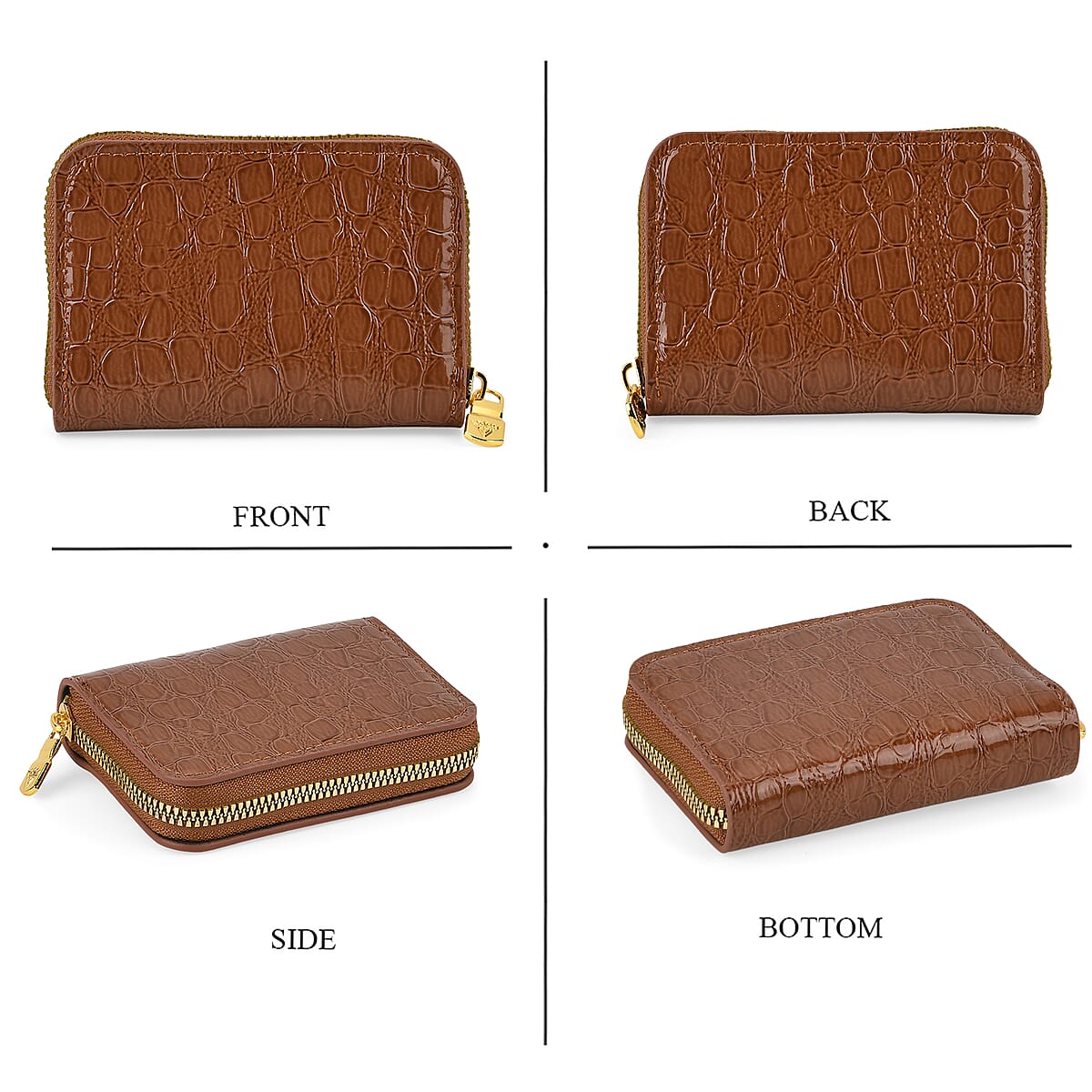 La Marey Brown Crocodile Faux Leather 3pcs Giftbox, Wallet and 2pcs Card Wallets image number 3