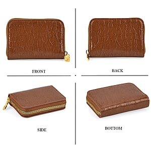 La Marey Brown Crocodile Faux Leather 3pcs Giftbox, Wallet and 2pcs Card Wallets