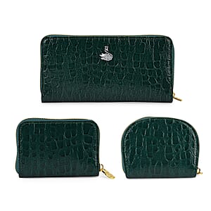 La Marey Green Crocodile Faux Leather 3pcs Giftbox, Wallet and 2pcs Card Wallets