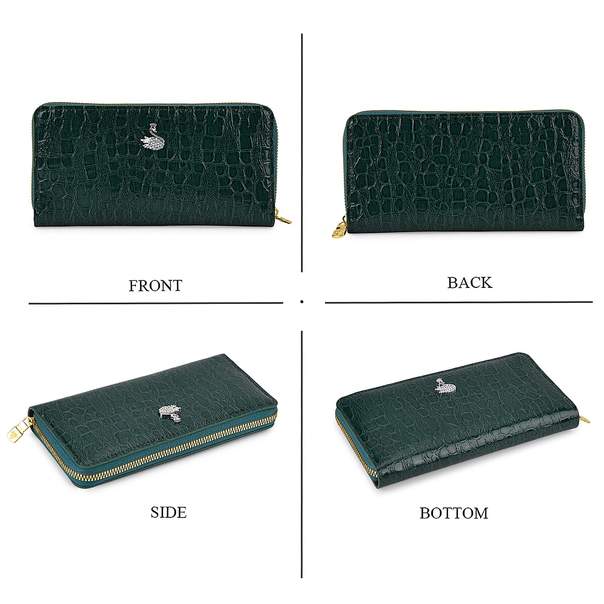 La Marey Green Crocodile Faux Leather 3pcs Giftbox, Wallet and 2pcs Card Wallets image number 2
