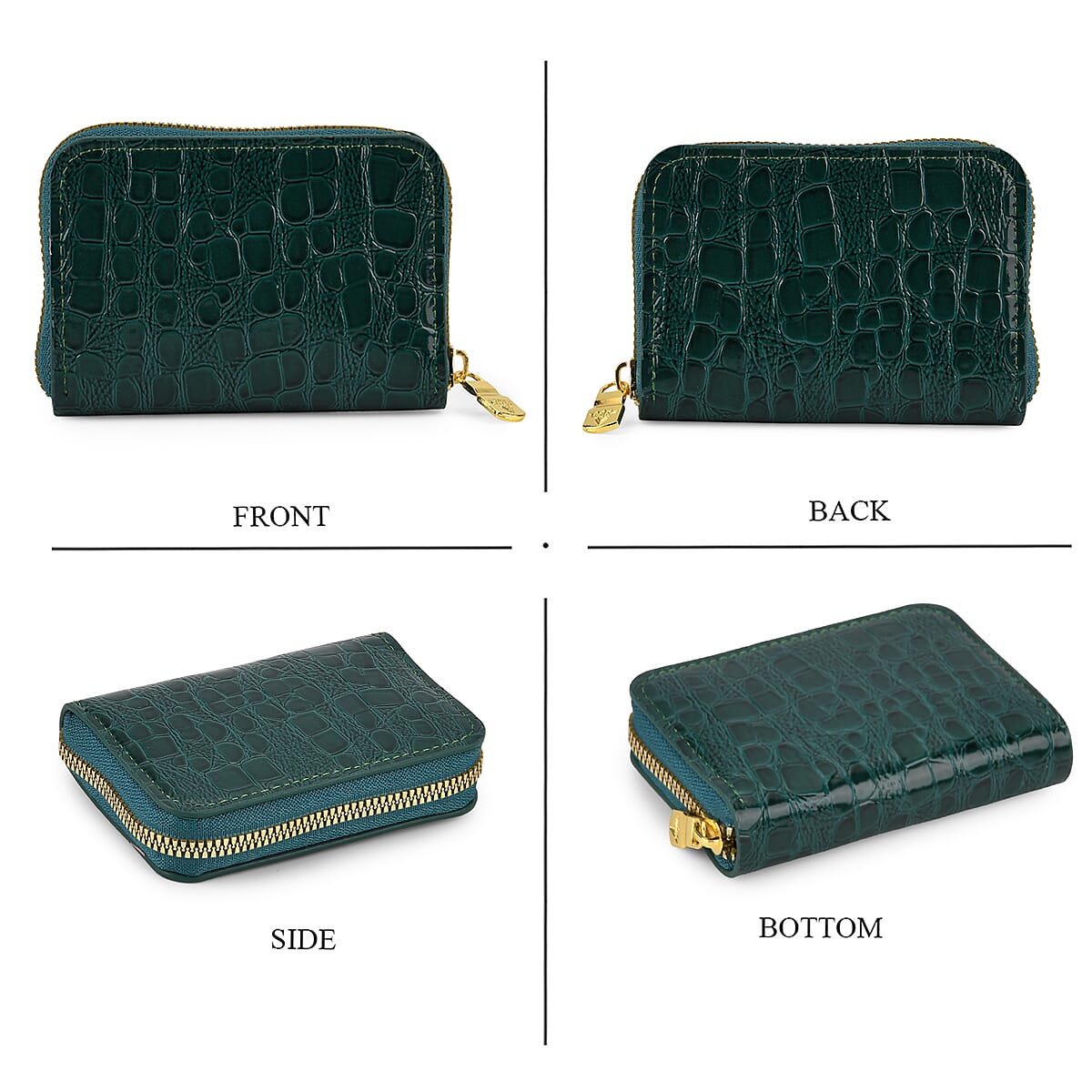 La Marey Green Crocodile Faux Leather 3pcs Giftbox, Wallet and 2pcs Card Wallets image number 4