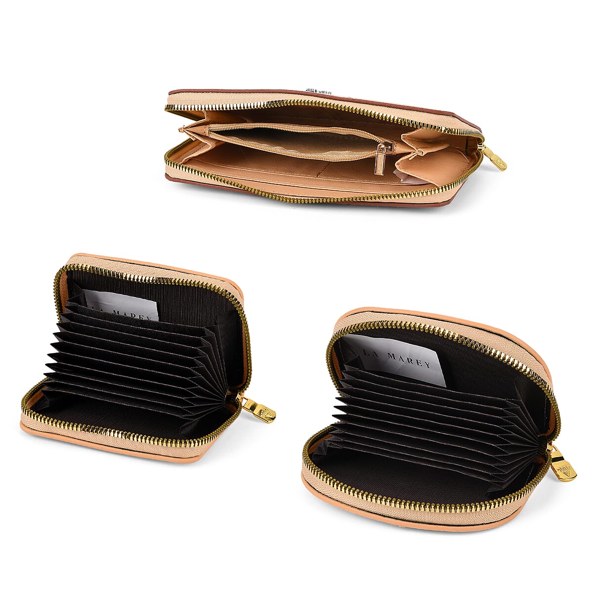 La Marey Beige Crocodile Faux Leather 3pcs Giftbox, Wallet and 2pcs Card Wallets image number 5