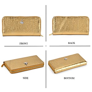 La Marey Gold Crocodile Faux Leather 3pcs Giftbox, Wallet and 2pcs Card Wallets