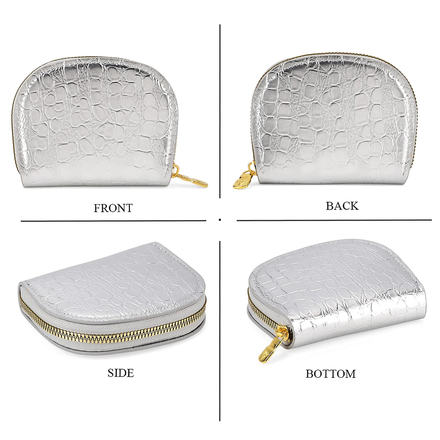La Marey Silver Crocodile Faux Leather 3pcs Giftbox, Wallet and 2pcs Card Wallets