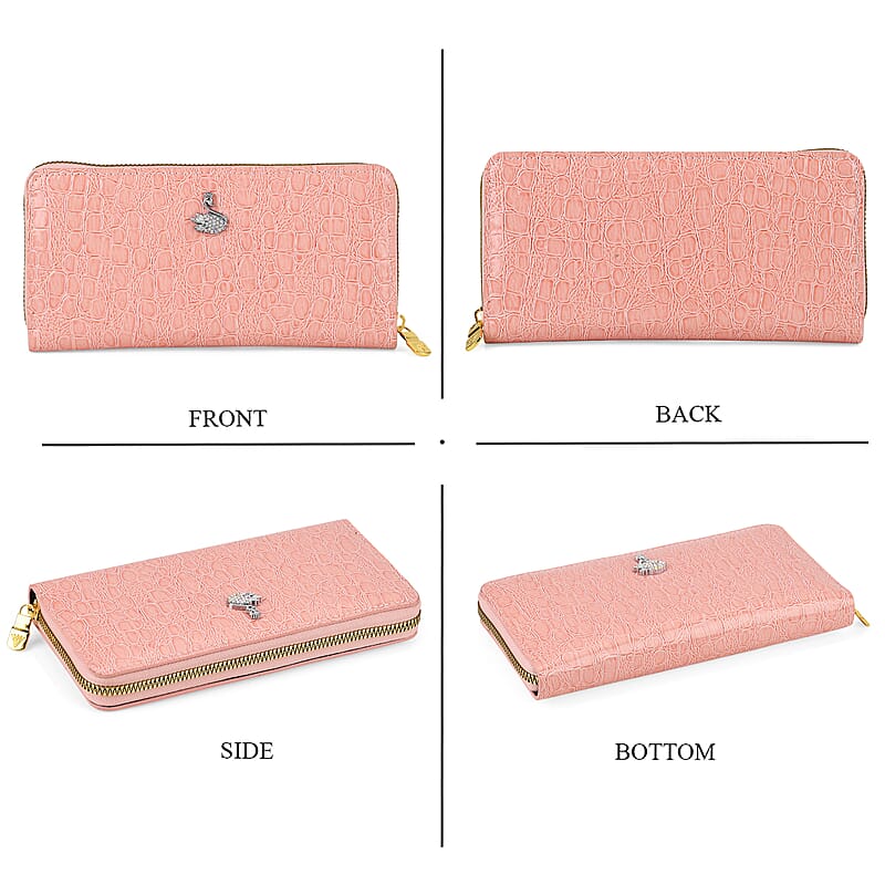 La Marey Pink Crocodile Faux Leather 3pcs Giftbox, Wallet and 2pcs Card Wallets