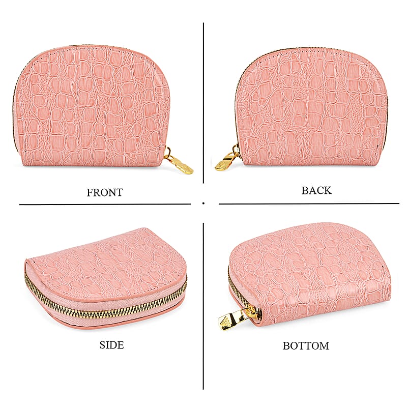 La Marey Pink Crocodile Faux Leather 3pcs Giftbox, Wallet and 2pcs Card Wallets
