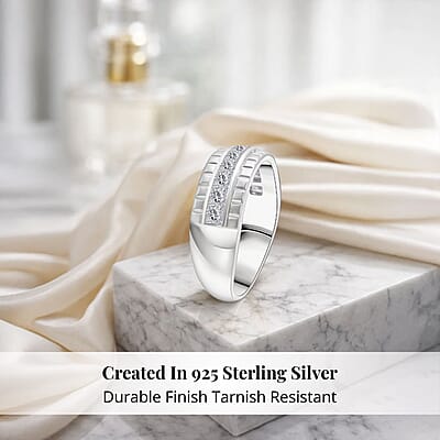 Simulated Diamond 2.00 ctw Ring in Rhodium Over Sterling Silver (Size 10.0)