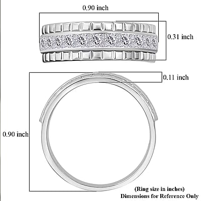 Simulated Diamond 2.00 ctw Ring in Rhodium Over Sterling Silver (Size 10.0)