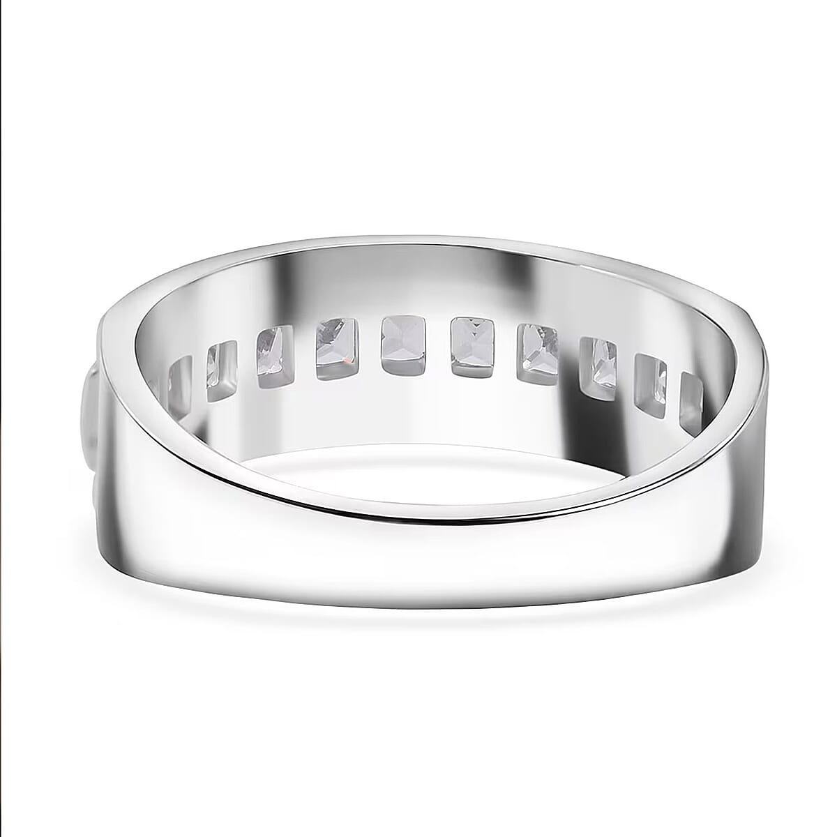 Simulated Diamond 2.00 ctw Ring in Rhodium Over Sterling Silver (Size 10.0) image number 7