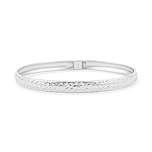 Doorbuster Sterling Silver Diamond Cut Bangle Bracelet (7.50 In) 4.50 Grams