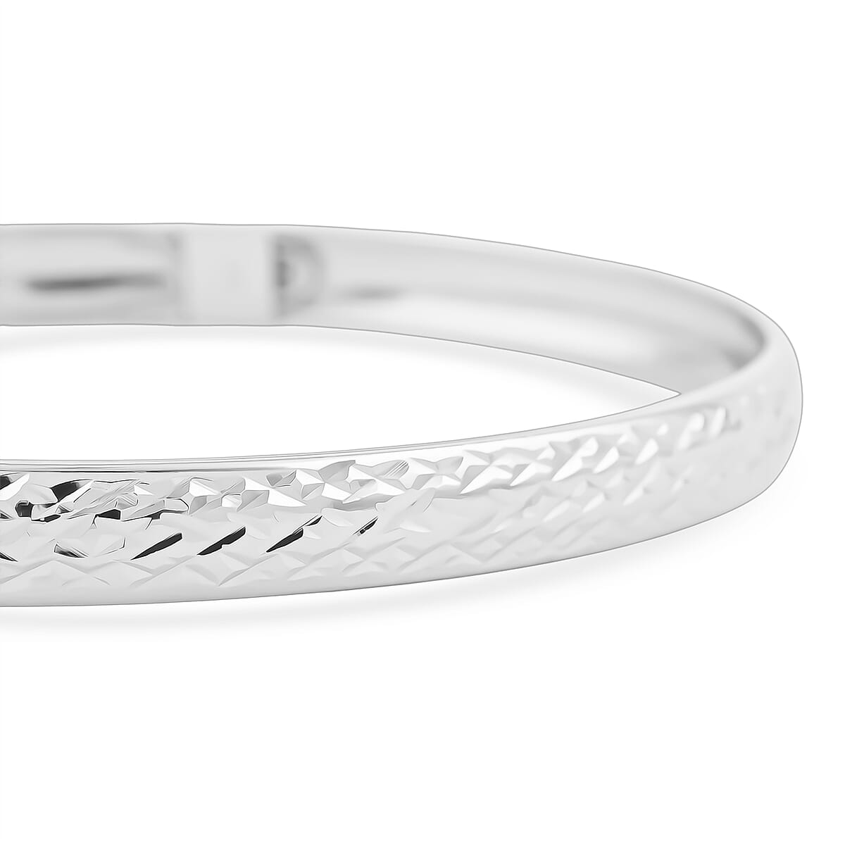 Doorbuster Sterling Silver Diamond Cut Bangle Bracelet (7.50 In) (4.50 g) image number 3