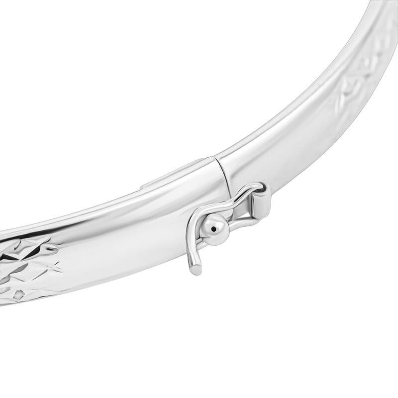 Sterling Silver Diamond Cut Bangle Bracelet (7.50 In) 4.50 Grams
