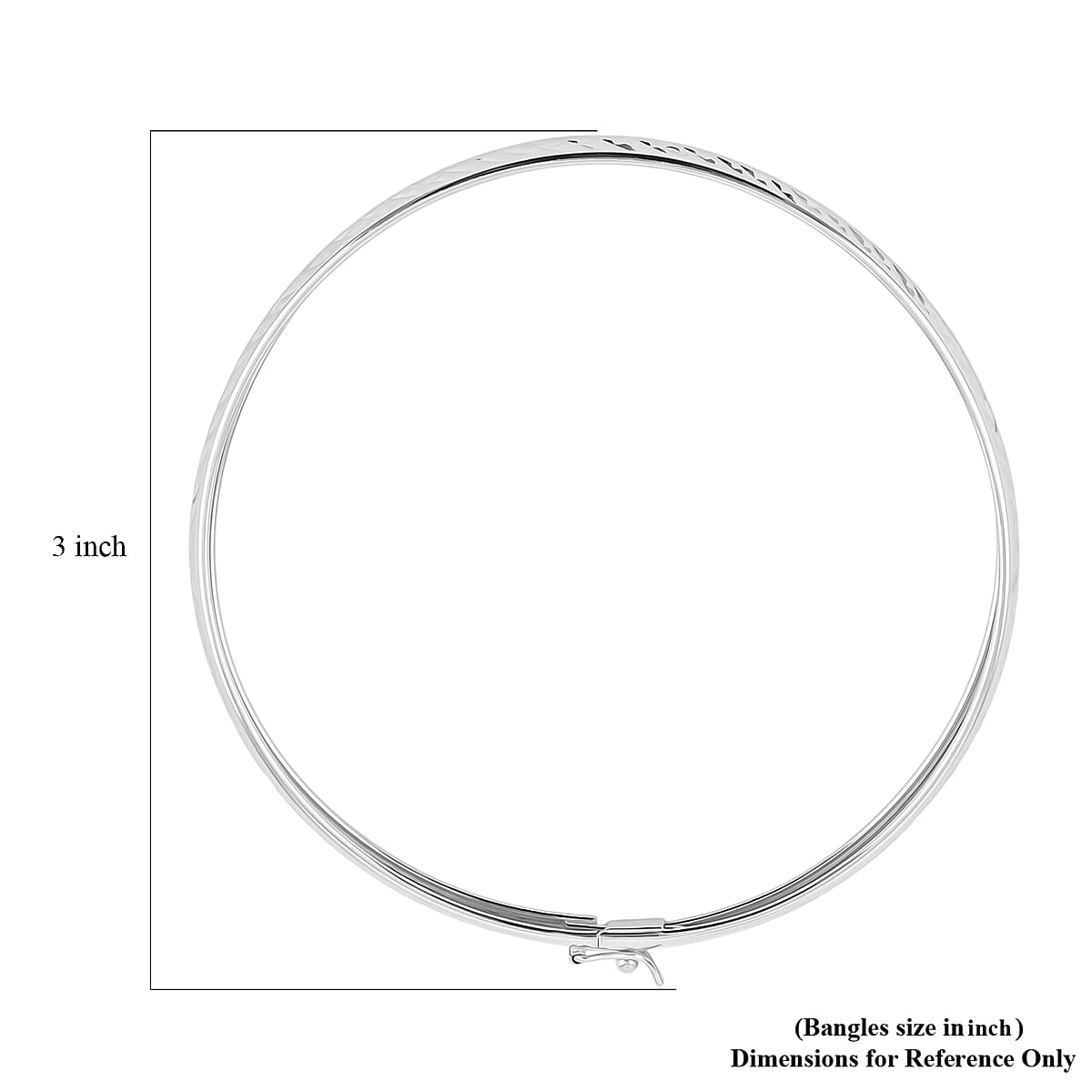 Doorbuster Sterling Silver Diamond Cut Bangle Bracelet (7.50 In) (4.50 g) image number 5