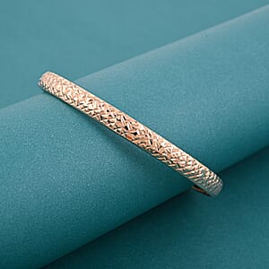  14K Rose Gold Over Sterling Silver Diamond Cut Bangle Bracelet (7.50 In) 4.50 Grams