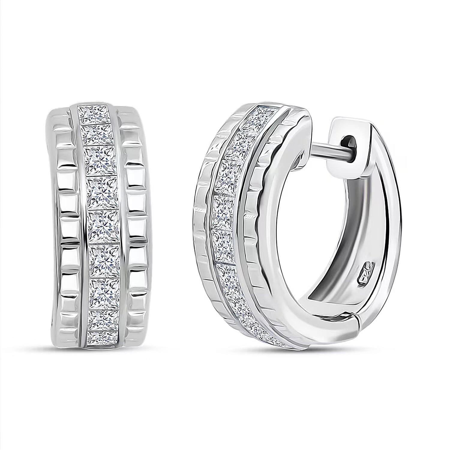 Simulated Diamond 3.25 ctw Earrings in Rhodium Over Sterling Silver