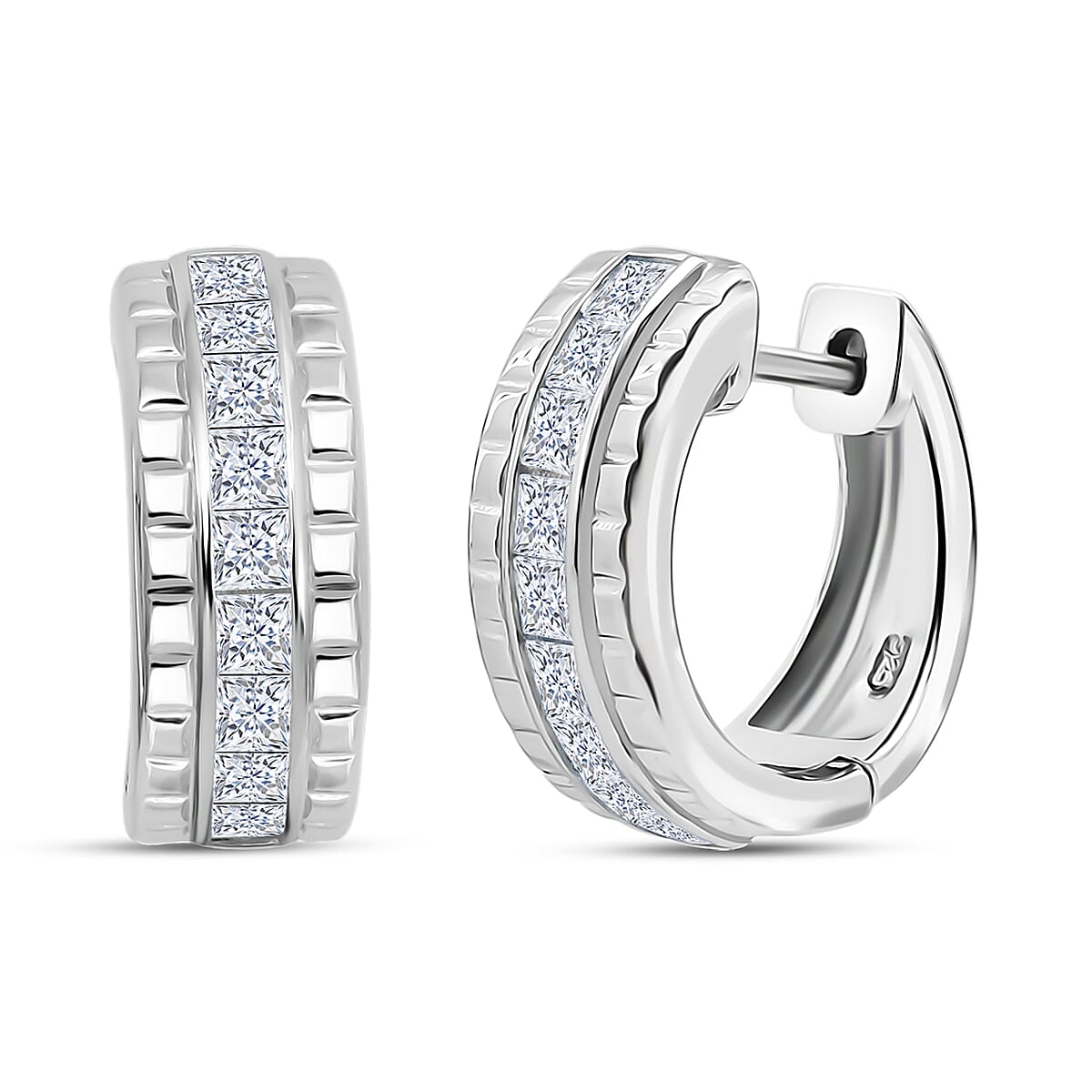 Simulated Diamond 3.25 ctw Earrings in Rhodium Over Sterling Silver image number 0