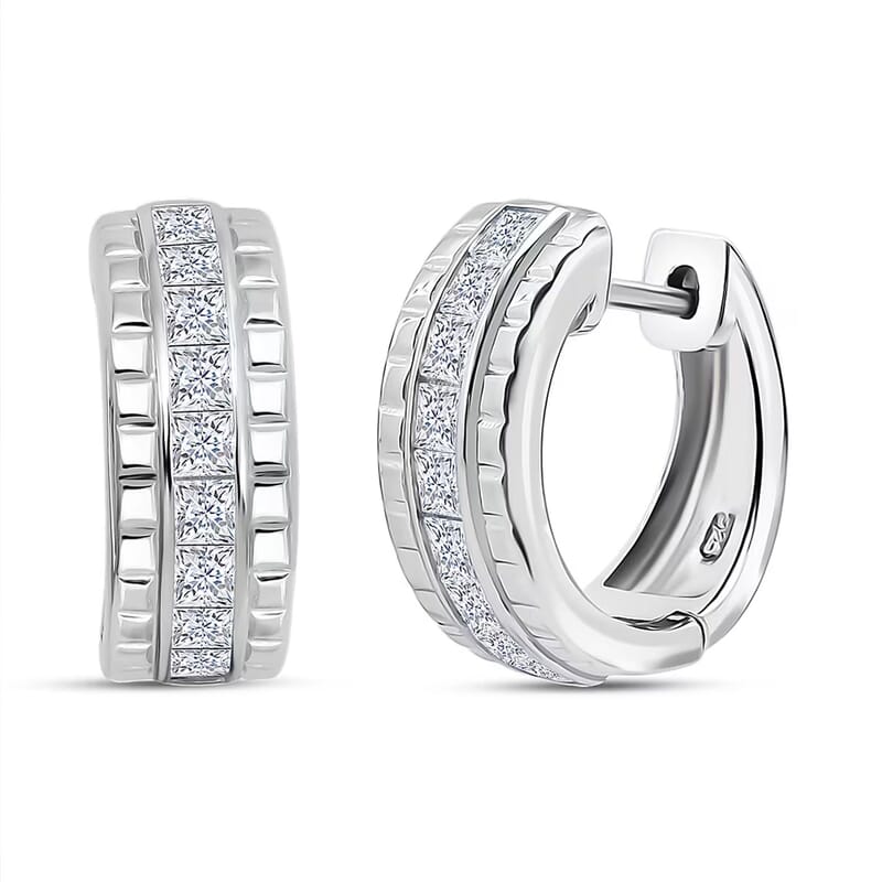 Simulated Diamond 3.25 ctw Earrings in Rhodium Over Sterling Silver