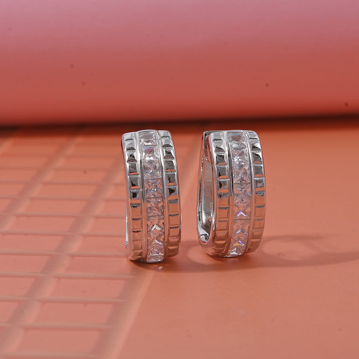 Simulated Diamond 3.25 ctw Earrings in Rhodium Over Sterling Silver image number 1