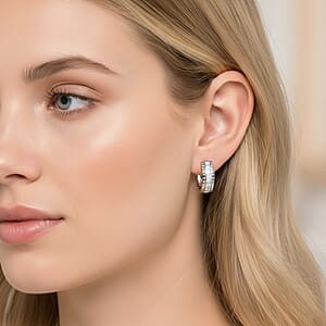 Simulated Diamond 3.25 ctw Earrings in Rhodium Over Sterling Silver