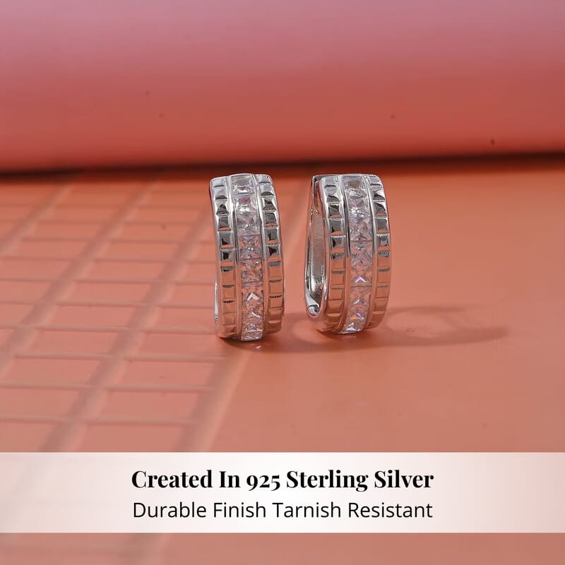 Simulated Diamond 3.25 ctw Earrings in Rhodium Over Sterling Silver
