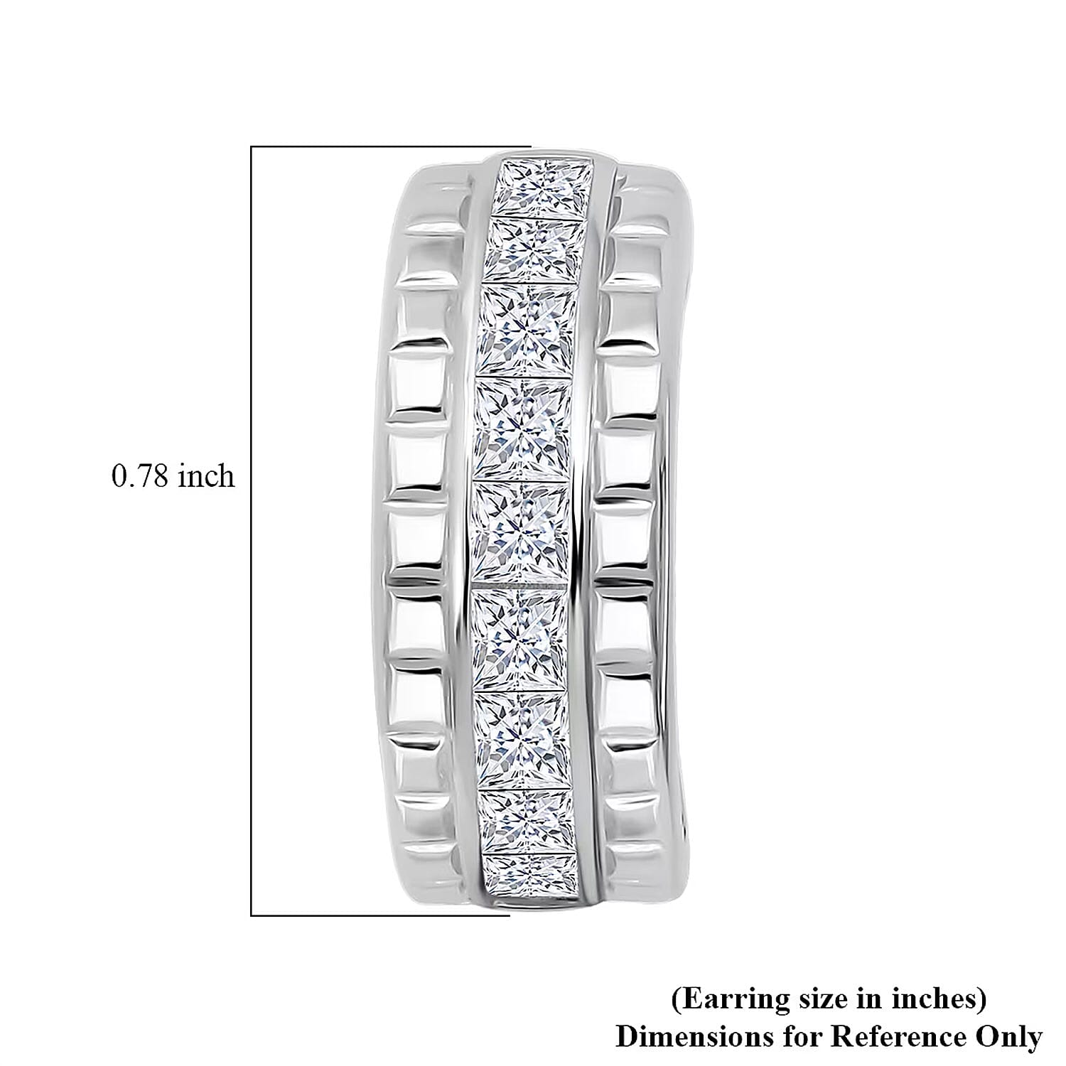 Simulated Diamond 3.25 ctw Earrings in Rhodium Over Sterling Silver