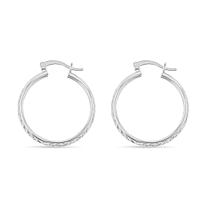 Doorbuster Sterling Silver Diamond Cut Hoop Earrings 2.60 Grams