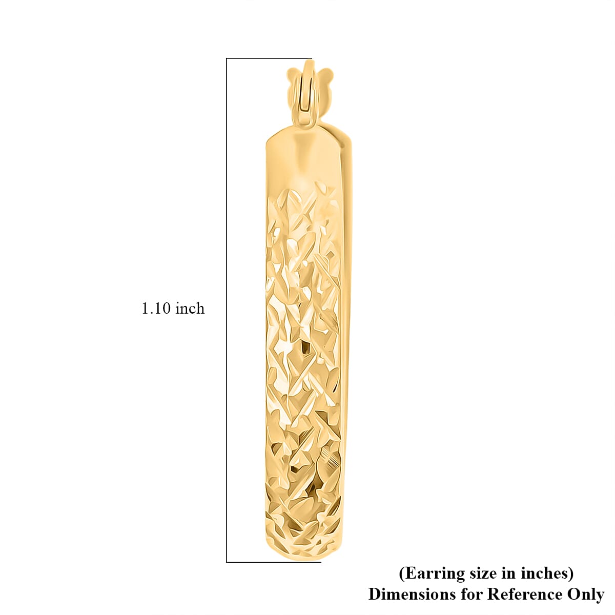 14K Yellow Gold Over Sterling Silver Diamond Cut Hoop Earrings 2.60 Grams
