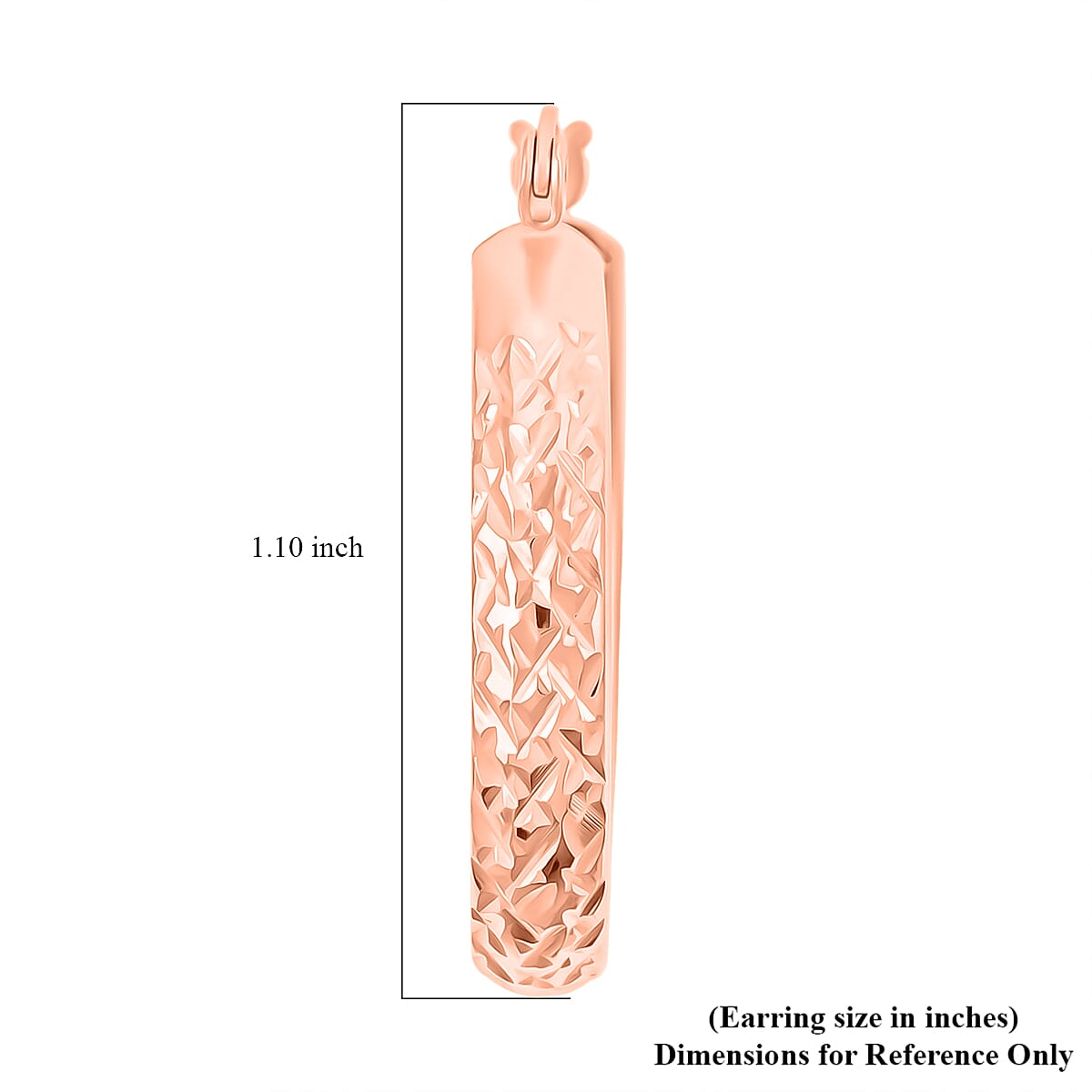 14K Rose Gold Over Sterling Silver Diamond Cut Hoop Earrings 2.60 Grams