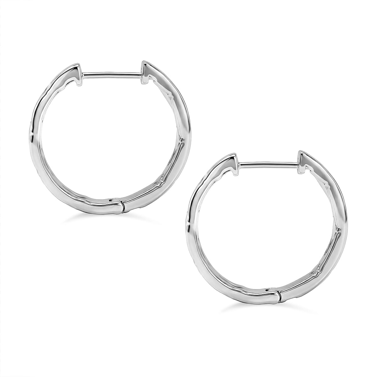 Triangular Architecture Hoop Earrings in 950 Palladium 7 Grams image number 3