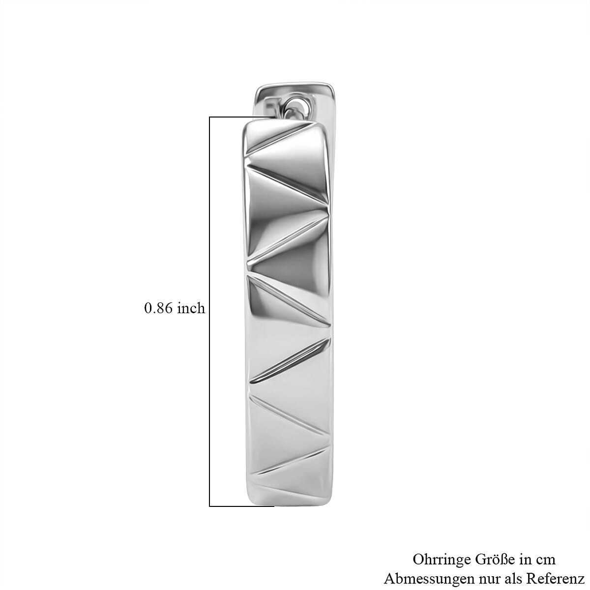 Triangular Architecture Hoop Earrings in 950 Palladium 7 Grams image number 4