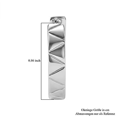 Triangular Architecture Hoop Earrings in 950 Palladium 7 Grams