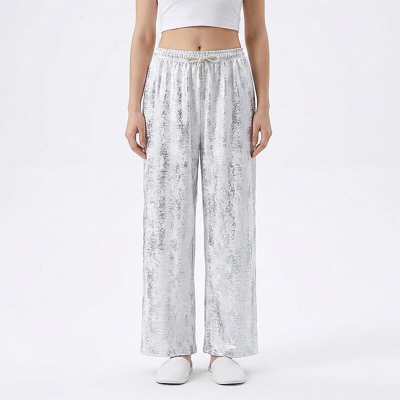 La Marey White Wide-Leg Pajama Pants - One Size Fits The Most