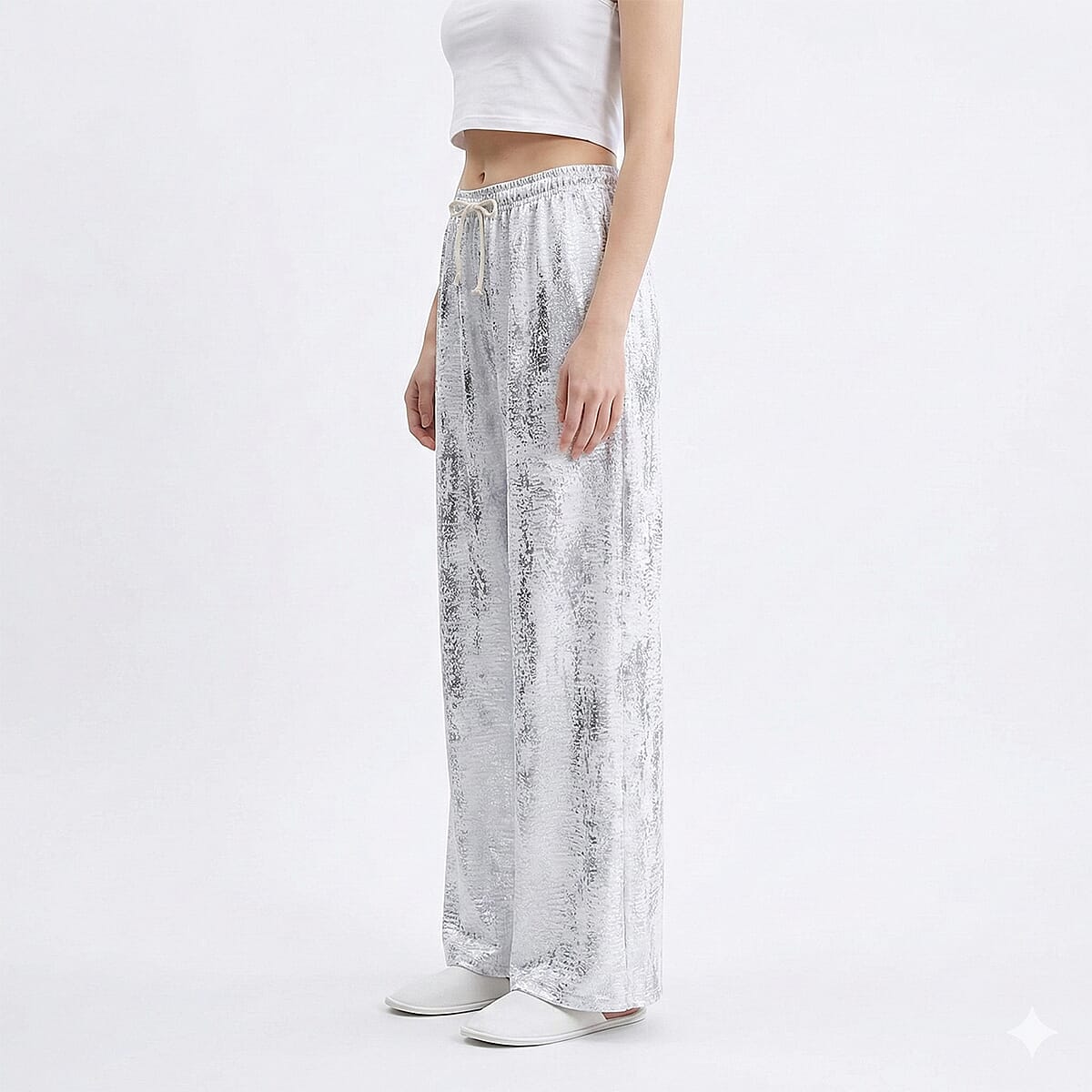 La Marey White Wide-Leg Pajama Pants - One Size Fits The Most image number 2