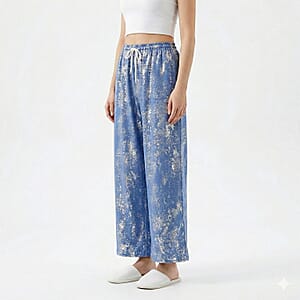 La Marey Blue Wide-Leg Pajama Pants - One Size Fits The Most