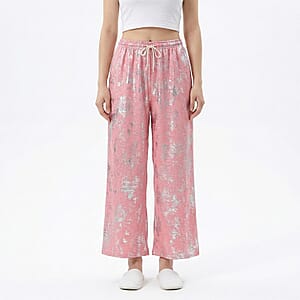 La Marey Pink Wide-Leg Pajama Pants - One Size Fits The Most