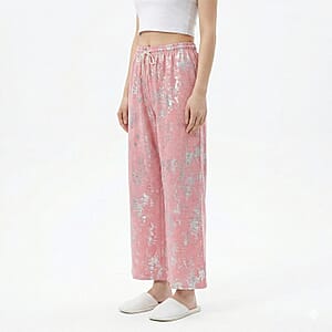 La Marey Pink Wide-Leg Pajama Pants - One Size Fits The Most