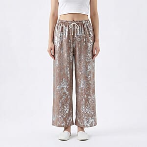 La Marey Brown Wide-Leg Pajama Pants - One Size Fits The Most