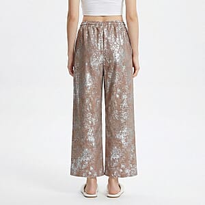 La Marey Brown Wide-Leg Pajama Pants - One Size Fits The Most