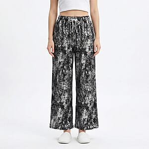 La Marey Black Wide-Leg Pajama Pants - One Size Fits The Most