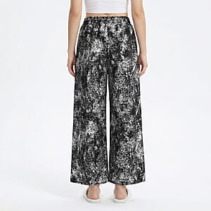 La Marey Black Wide-Leg Pajama Pants - One Size Fits The Most