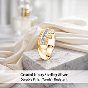 Simulated Diamond 2.00 ctw Ring in 18K Yellow Gold Over Sterling Silver (Size 10.0)