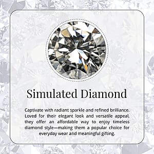 Simulated Diamond 2.00 ctw Ring in 18K Yellow Gold Over Sterling Silver (Size 8.0)