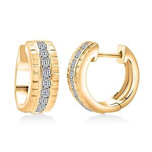 Simulated Diamond 3.25 ctw Earrings in 18K Yellow Gold Over Sterling Silver