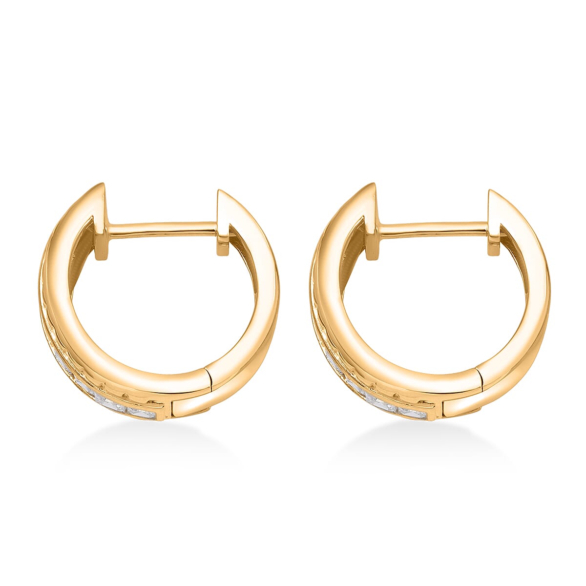 Simulated Diamond 3.25 ctw Earrings in 18K Yellow Gold Over Sterling Silver image number 3