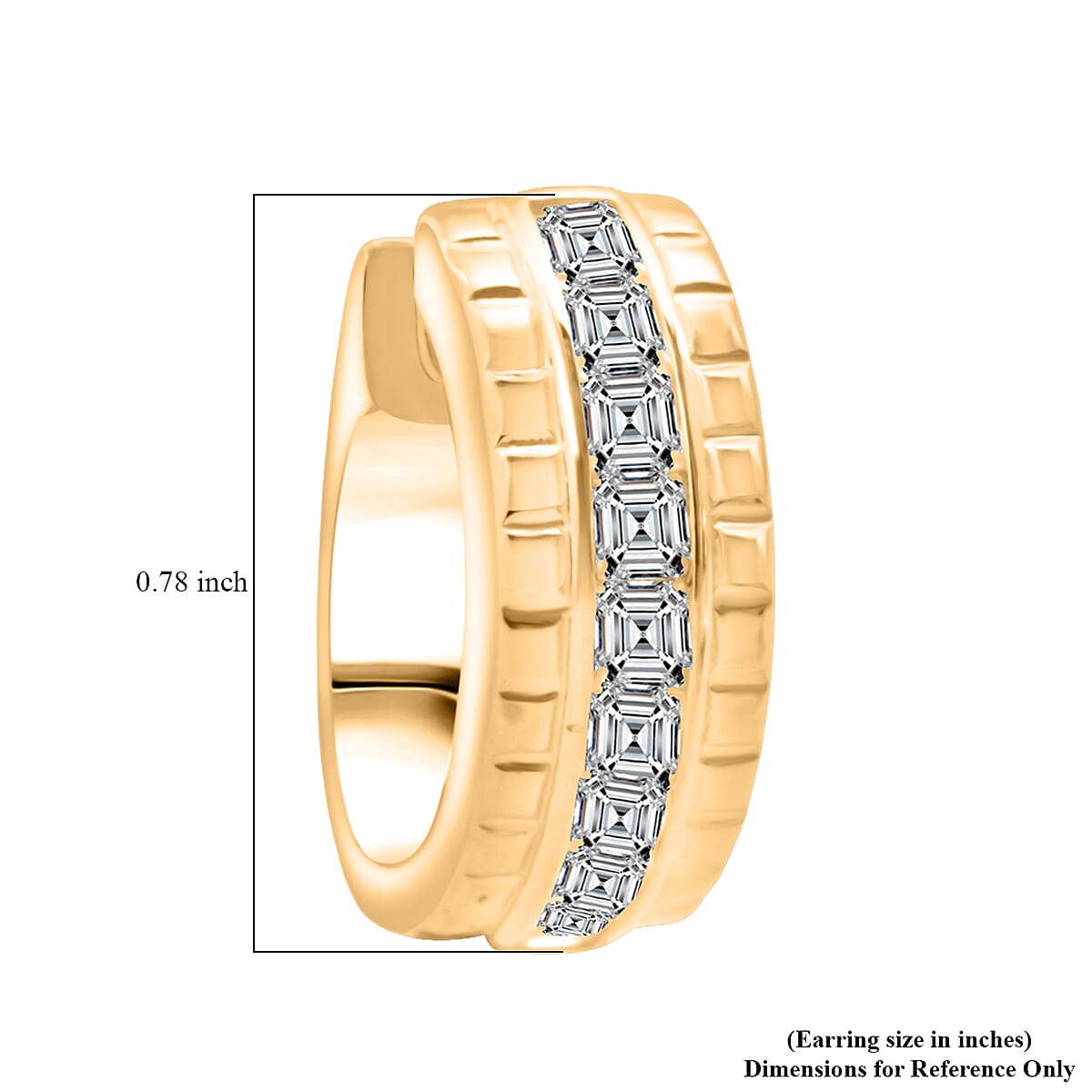 Simulated Diamond 3.25 ctw Earrings in 18K Yellow Gold Over Sterling Silver image number 4