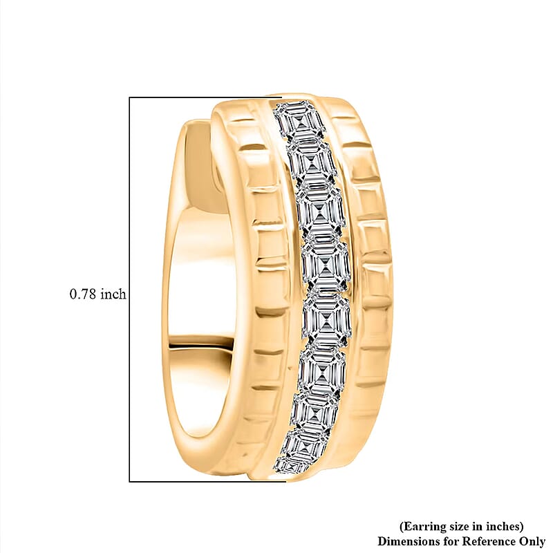 Simulated Diamond 3.25 ctw Earrings in 18K Yellow Gold Over Sterling Silver
