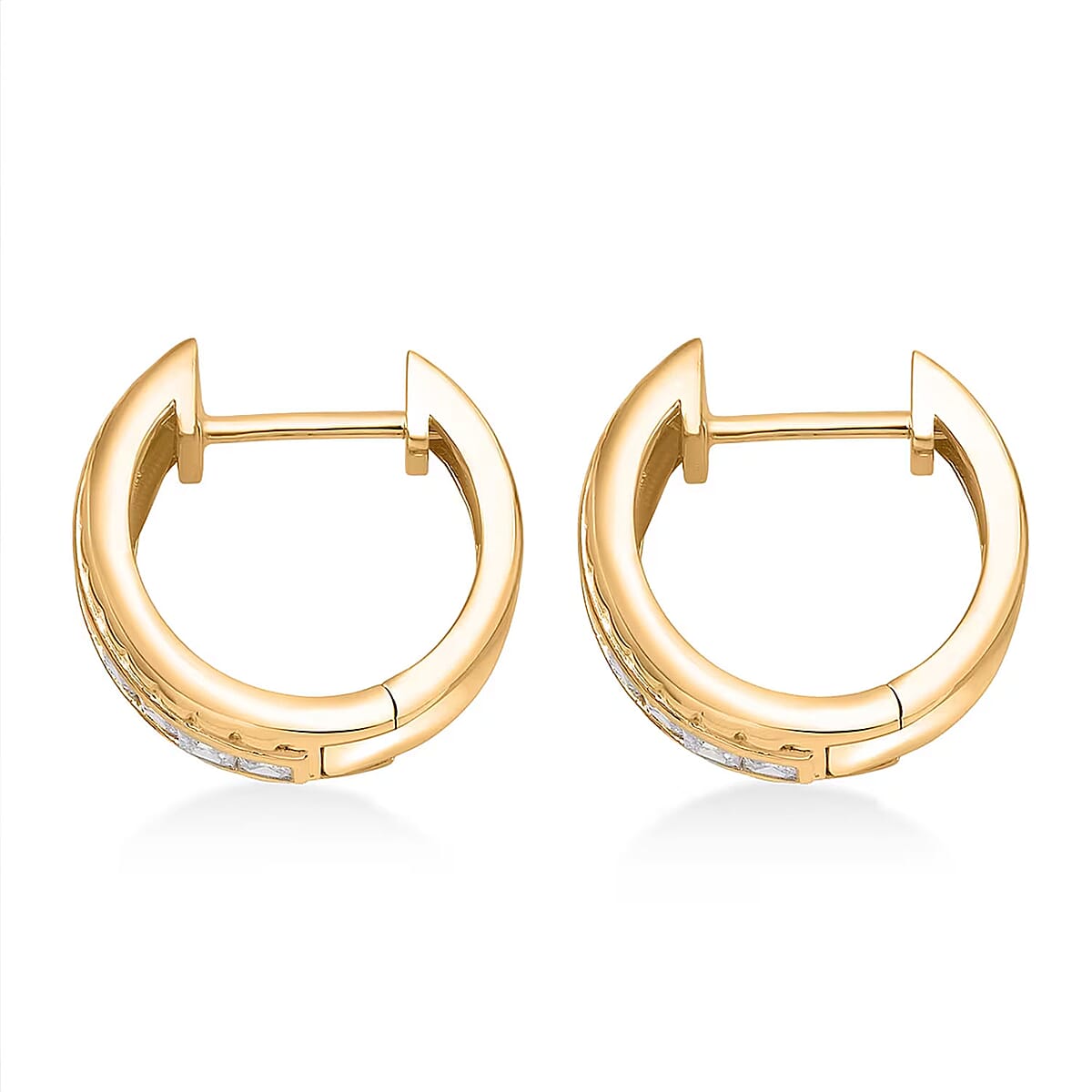 Simulated Diamond 3.25 ctw Earrings in 18K Yellow Gold Over Sterling Silver image number 7