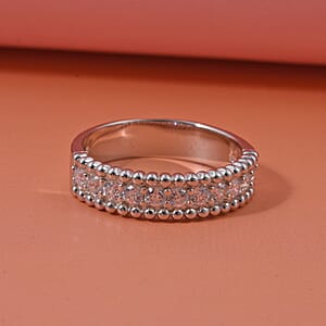 Simulated Diamond 2.00 ctw Ring in Rhodium Over Sterling Silver (Size 10.0)