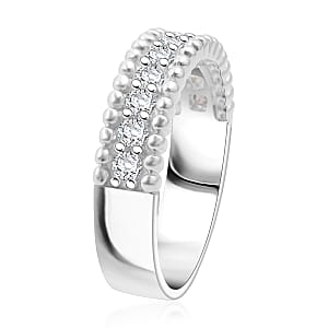 Simulated Diamond 2.00 ctw Ring in Rhodium Over Sterling Silver (Size 10.0)