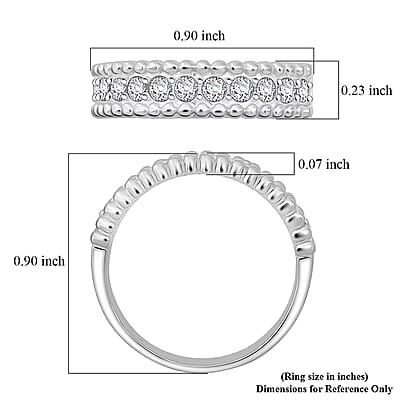 Simulated Diamond 2.00 ctw Ring in Rhodium Over Sterling Silver (Size 10.0)